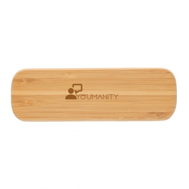 Logo trade promotional giveaways image of: Bamboo pen in box