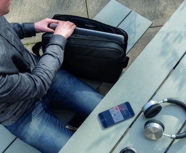 Logo trade promotional item photo of: Madrid RFID USB 15.6" laptop bag PVC free