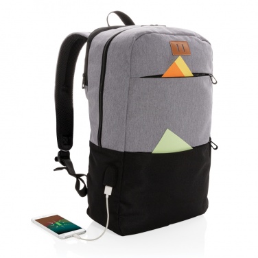 Logo trade business gift photo of: Modern 15.6" USB & RFID laptop backpack PVC free