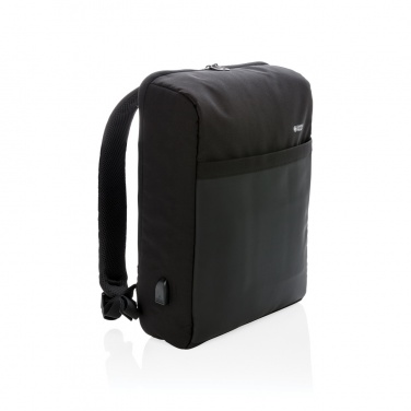 Logo trade promotional gifts image of: Swiss Peak 15" anti-theft RFID & USB backpack PVC free