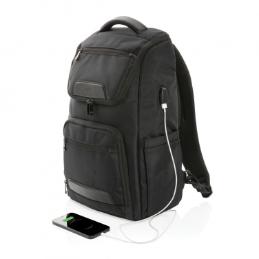 Logo trade promotional giveaways image of: Swiss Peak AWARE™ RPET Voyager 15.6" laptop backpack