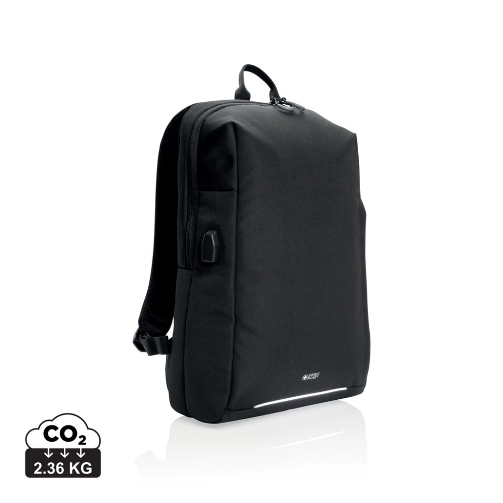 Logo trade promotional products picture of: Swiss Peak AWARE™ RFID and USB A laptop backpack