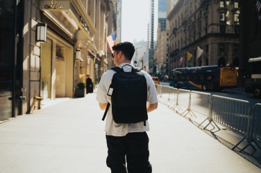 Logo trade promotional giveaways image of: Armond AWARE™ RPET 15.6 inch deluxe laptop backpack