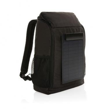 Logo trade promotional gift photo of: Pedro AWARE™ RPET deluxe backpack with 5W solar panel