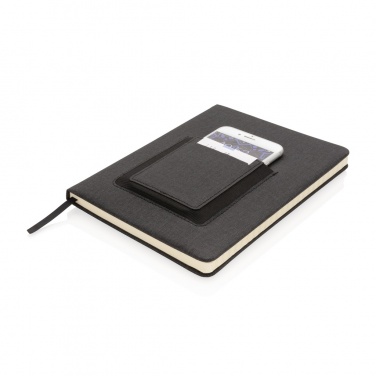 Logotrade promotional gift picture of: Deluxe A5 Notebook with phone pocket