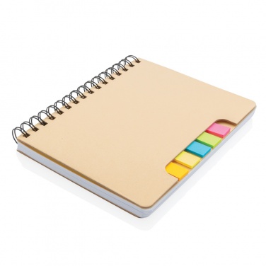 Logotrade business gifts photo of: A5 Kraft spiral notebook with sticky notes