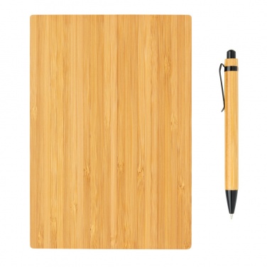 Logo trade advertising products image of: A5 Bamboo notebook & pen set