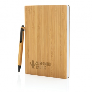 Logotrade promotional gift image of: A5 Bamboo notebook & pen set