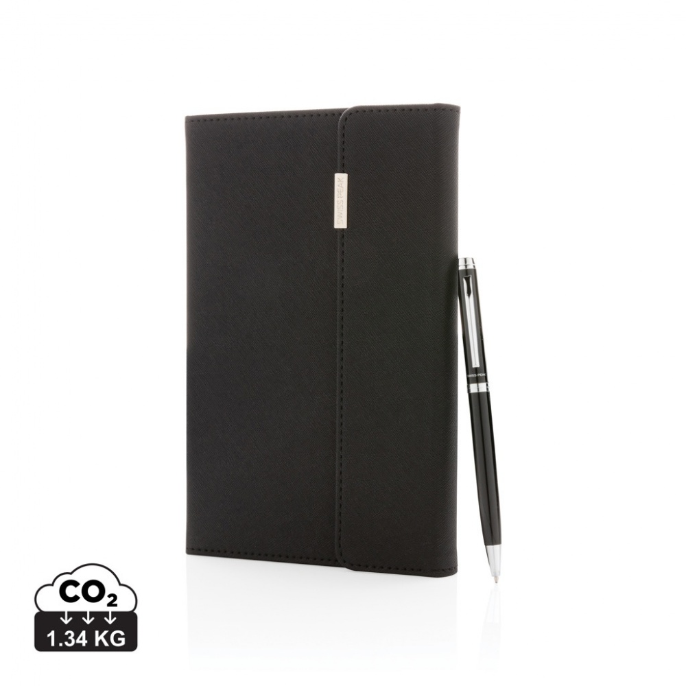 Logotrade promotional items photo of: Swiss Peak deluxe A5 notebook and pen set