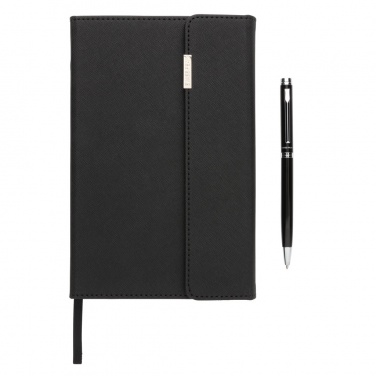 Logotrade promotional gift picture of: Swiss Peak deluxe A5 notebook and pen set