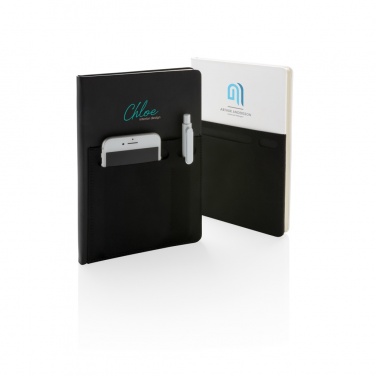 Logo trade promotional item photo of: A5 Deluxe notebook with smart pockets