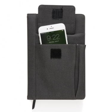 Logo trade corporate gifts image of: Notebook with phone pocket