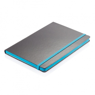 Logo trade advertising products image of: Deluxe hardcover A5 notebook with coloured side