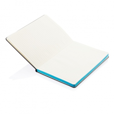 Logotrade promotional item image of: Deluxe hardcover A5 notebook with coloured side