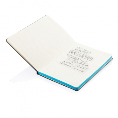 Logo trade advertising products picture of: Deluxe hardcover A5 notebook with coloured side
