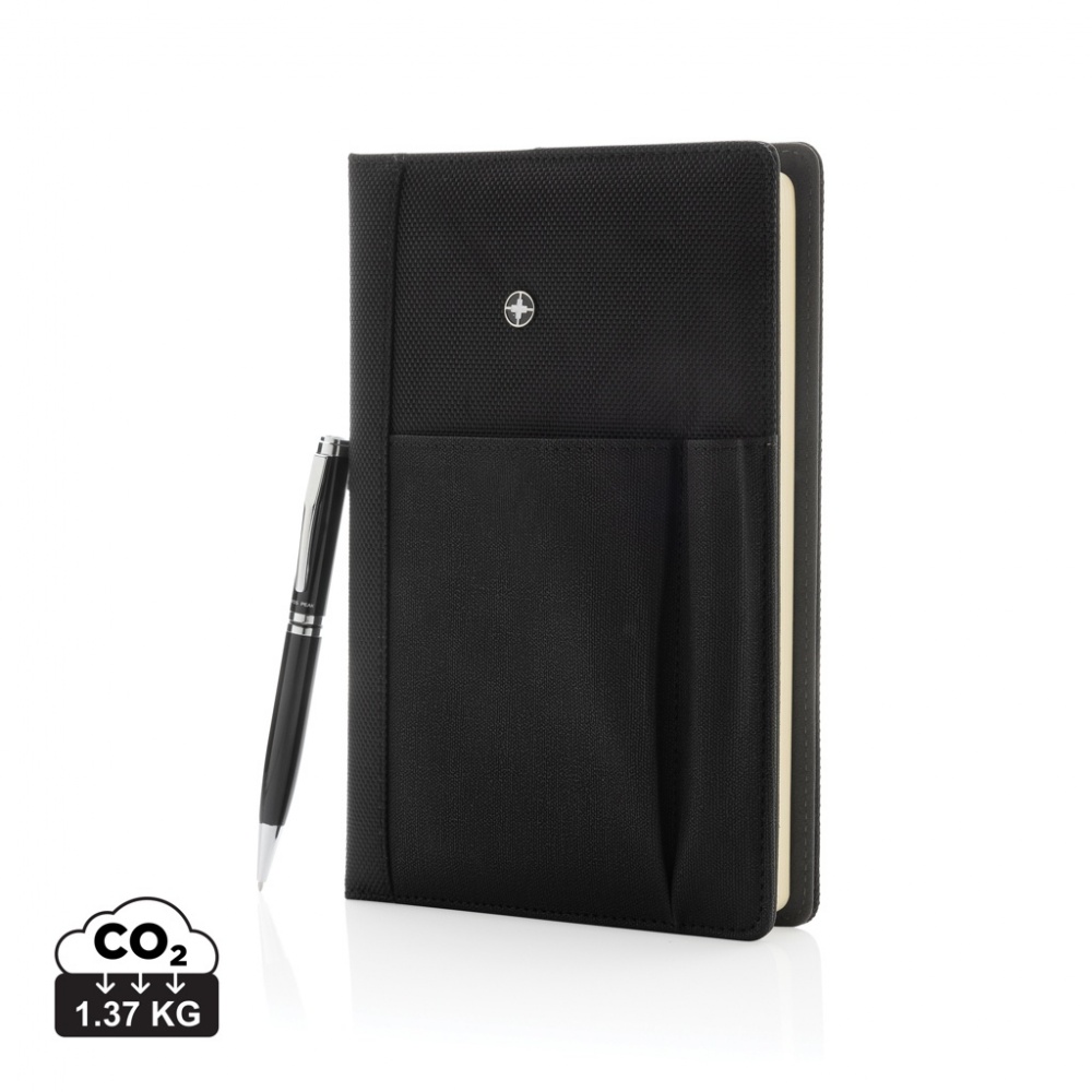Logotrade promotional giveaway image of: Refillable notebook and pen set