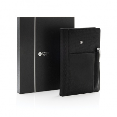 Logo trade promotional products image of: Refillable notebook and pen set