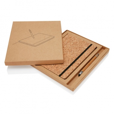 Logo trade promotional products image of: A5 notebook with bamboo pen including stylus