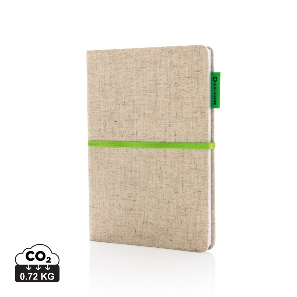 Logo trade promotional giveaways picture of: A5 jute notebook