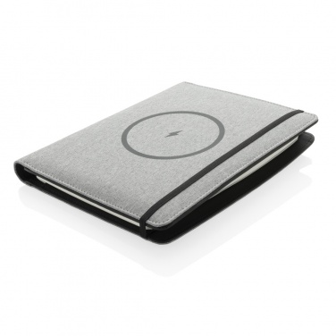 Logo trade promotional merchandise photo of: Air 5W wireless charging notebook with 5000mAh powerbank