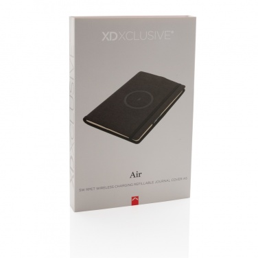 Logo trade promotional merchandise photo of: Air 5W wireless charging refillable journal cover A5