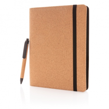 Logotrade promotional item picture of: Deluxe cork portfolio A5 with pen
