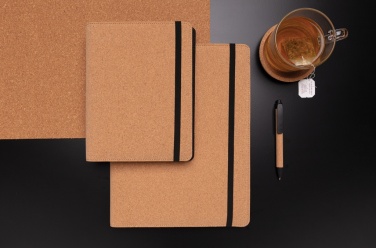 Logo trade promotional gifts image of: Deluxe cork portfolio A4 with pen