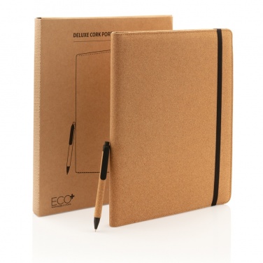 Logotrade promotional gift picture of: Deluxe cork portfolio A4 with pen