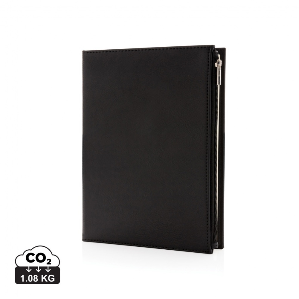 Logotrade promotional product picture of: Swiss Peak A5 PU notebook with zipper pocket