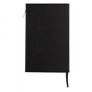 Logo trade advertising product photo of: Swiss Peak A5 PU notebook with zipper pocket