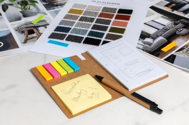 Logo trade promotional giveaways image of: Kraft sticky notes A6 booklet with pen