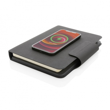 Logo trade promotional giveaways image of: Artic Magnetic 10W wireless charging A5 notebook