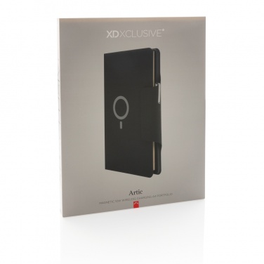 Logo trade promotional merchandise picture of: Artic Magnetic 10W wireless charging A4 portfolio