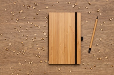 Logotrade promotional items photo of: Bamboo notebook and infinity pencil set