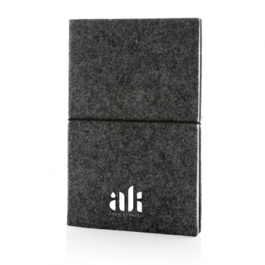 Logo trade promotional product photo of: GRS certified recycled felt A5 softcover notebook