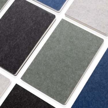 Logo trade promotional giveaways picture of: Phrase GRS certified recycled felt A5 notebook