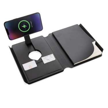 Logotrade corporate gift picture of: Swiss Peak RCS rePU notebook with 2-in-1 wireless charger