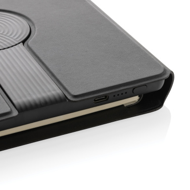 Logotrade promotional merchandise image of: Swiss Peak RCS rePU notebook with 2-in-1 wireless charger