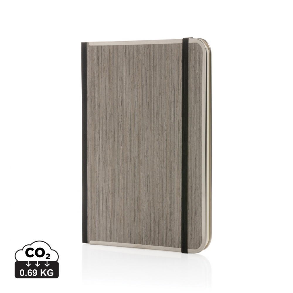 Logo trade promotional merchandise photo of: Treeline A5 wooden cover deluxe notebook