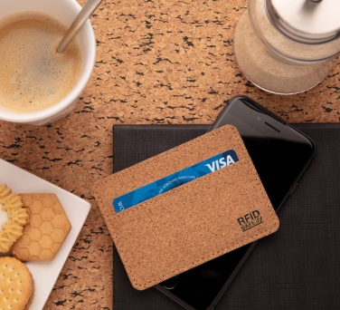 Logo trade promotional merchandise photo of: Cork secure RFID slim wallet