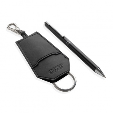 Logotrade promotional item image of: SP Tula RCS certified recycled PU key holder and pen set