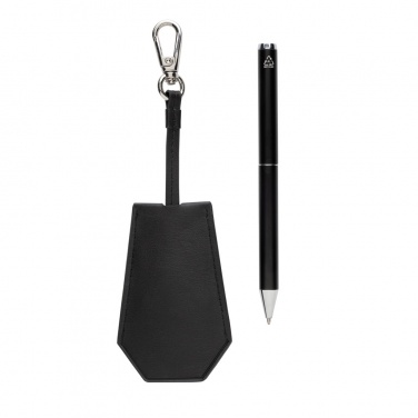 Logo trade promotional items image of: SP Tula RCS certified recycled PU key holder and pen set