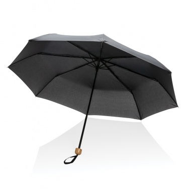 Logo trade promotional products picture of: 20.5" Impact AWARE™ RPET 190T Pongee bamboo mini umbrella
