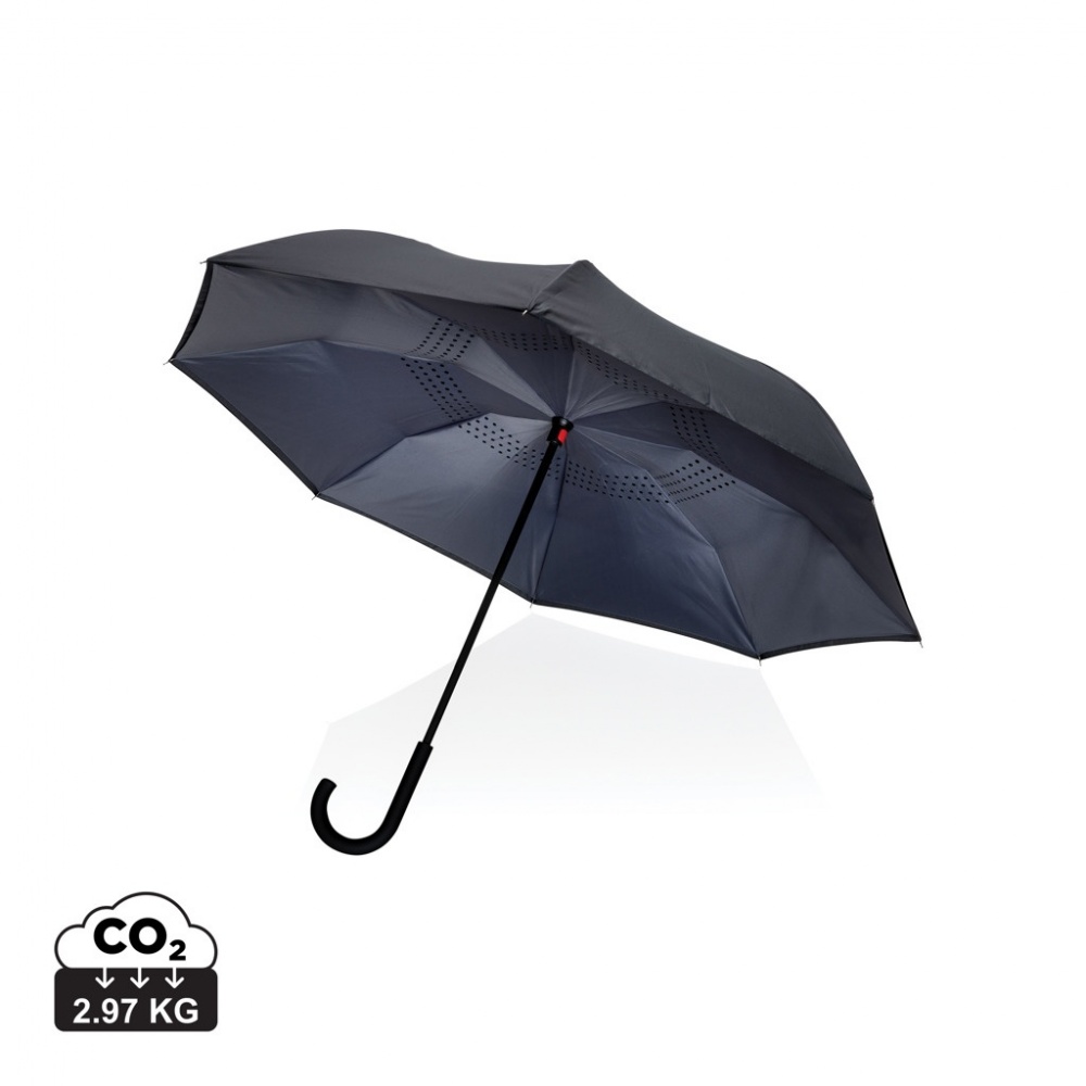 Logo trade promotional product photo of: 23" Impact AWARE™ RPET 190T reversible umbrella