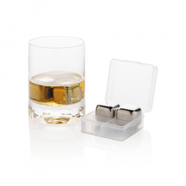Logo trade promotional gifts image of: Re-usable stainless steel ice cubes 4pc