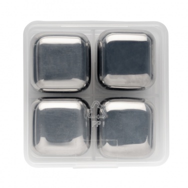 Logo trade corporate gifts image of: Re-usable stainless steel ice cubes 4pc