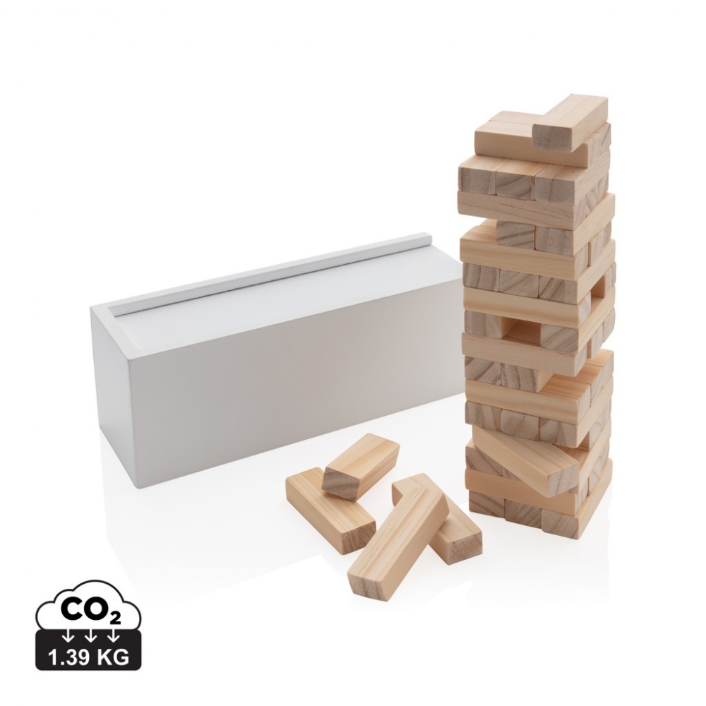 Logo trade promotional gift photo of: Deluxe tumbling tower wood block stacking game