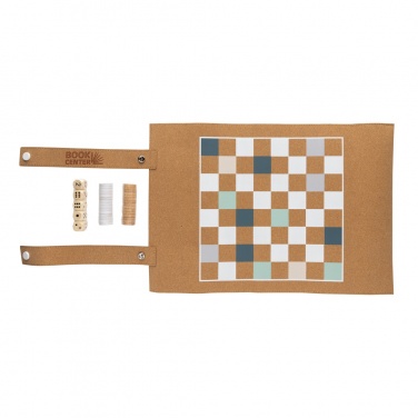 Logotrade business gift image of: Britton cork foldable backgammon and checkers game set