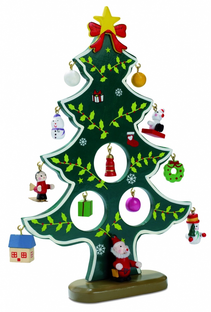 Logo trade promotional items image of: Wooden xmas tree decoration