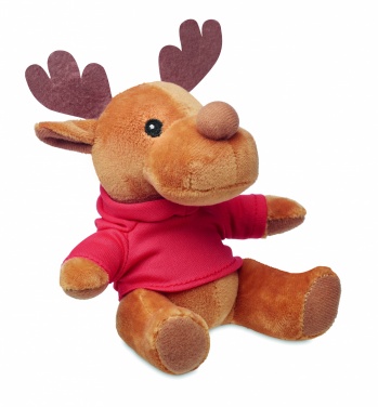 Logo trade promotional merchandise picture of: Plush reindeer with hoodie